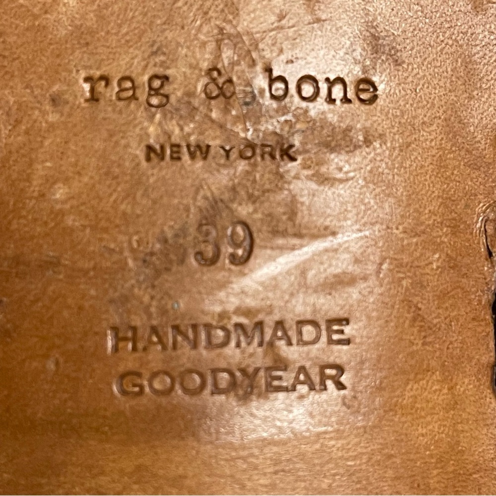 Rag & bone black leather laser cut cozen lace up boots - Picture 8 of 12